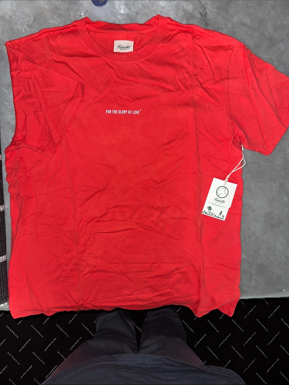 Men's Red 'For The Glory Of Love' Crew Neck Tee